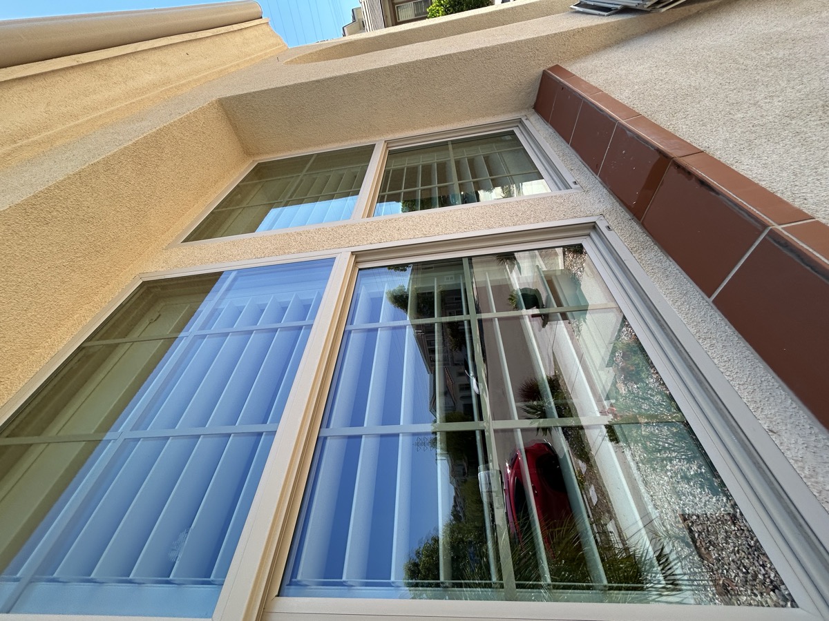 professional window cleaning near san diego home showing streak-free glass